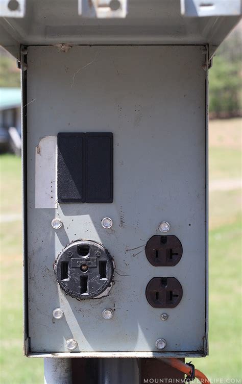 rv site electrical power boxes